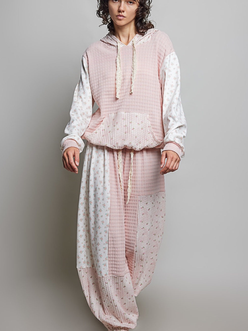 💕 Coming Soon! POL Women's 2-piece Pink Patchwork Hooded Top & Joggers